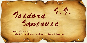 Isidora Vantović vizit kartica